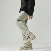 Men Jeans Retro Washed Worn Jeans